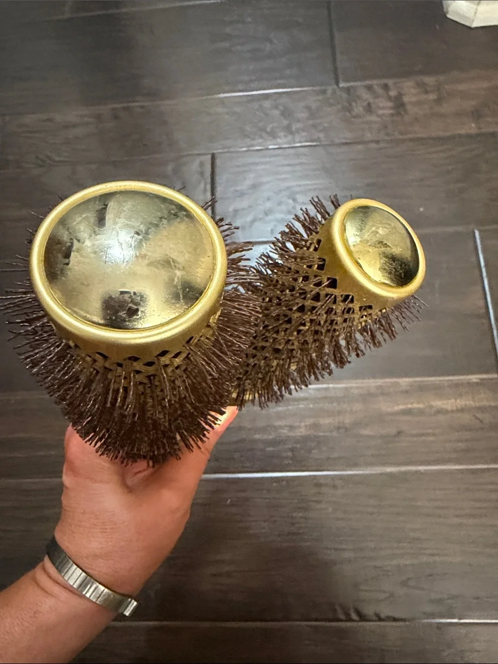 Nanothermic Gold Round Barrel Hair Brushes - Set of 2